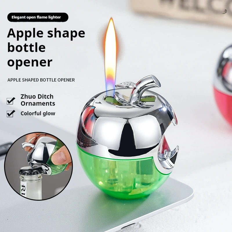 Apple lighter bottle opener multi-purpose inflatable open fire creative personality Christmas Eve 
