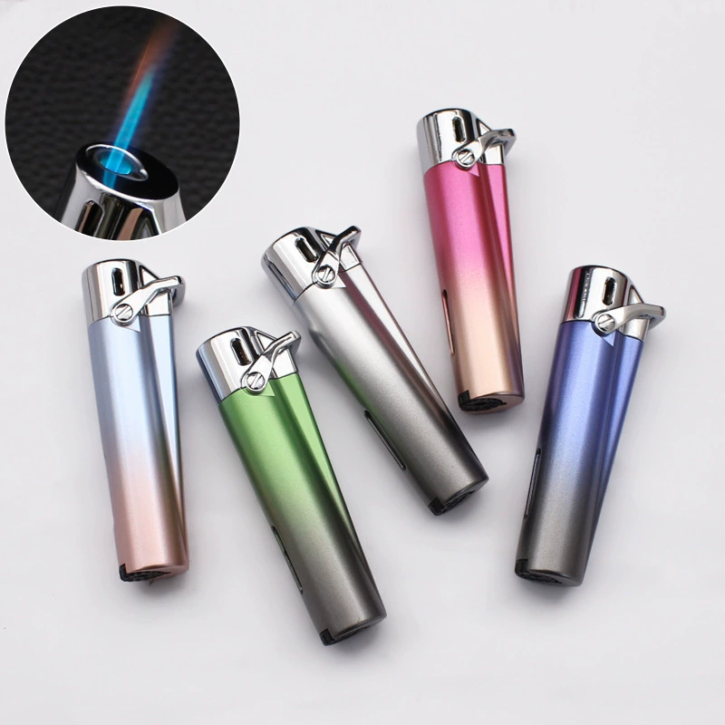 The new direct injection gas lighter metal visual air bin windproof cigarette lighter to boyfriend 