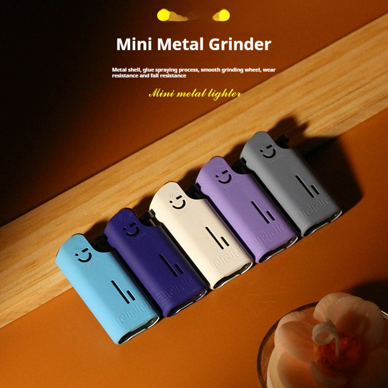 New mini Metal short wheel lighter Home retro personality Creative Thumb Flint gear lighter