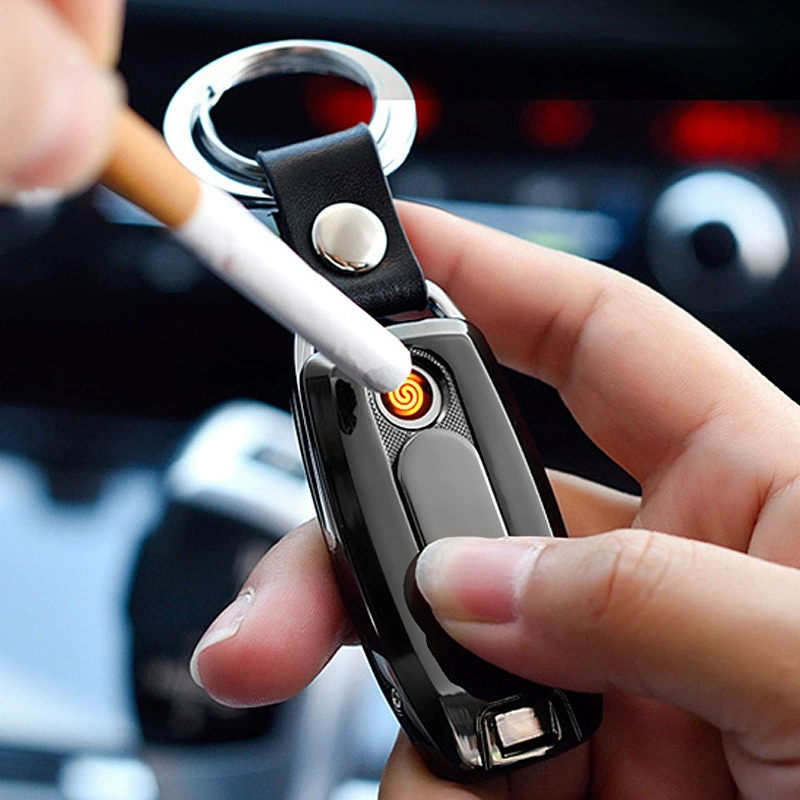 Multi-function with flashlight keychain charging lighter Creative print cigarette lighter gift 