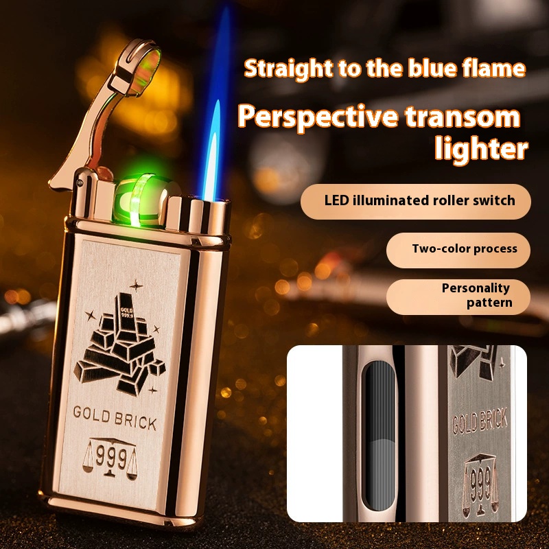 Personality type with lamp direct impact inflatable forward roll ignition windproof electronic 