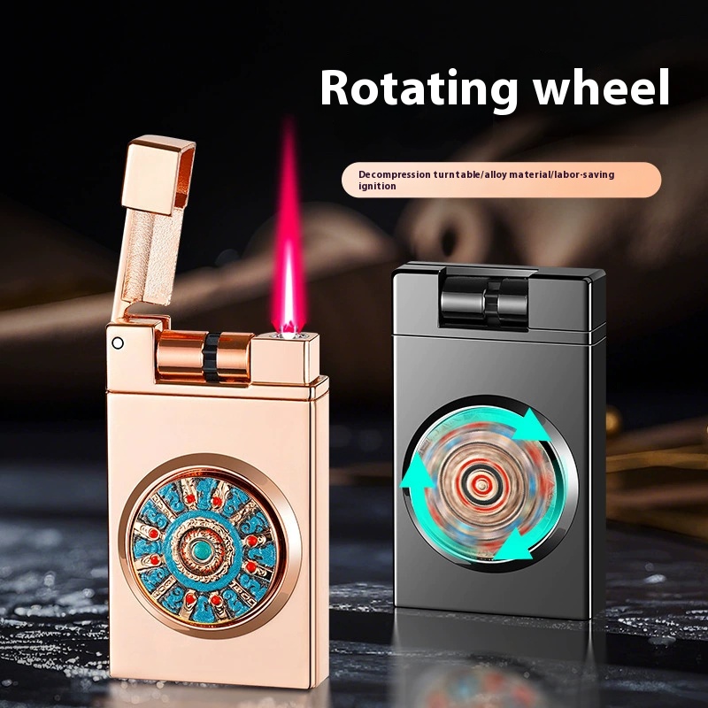 Turntable inflatable red fire windproof net red high-grade gyroscope decompression men 