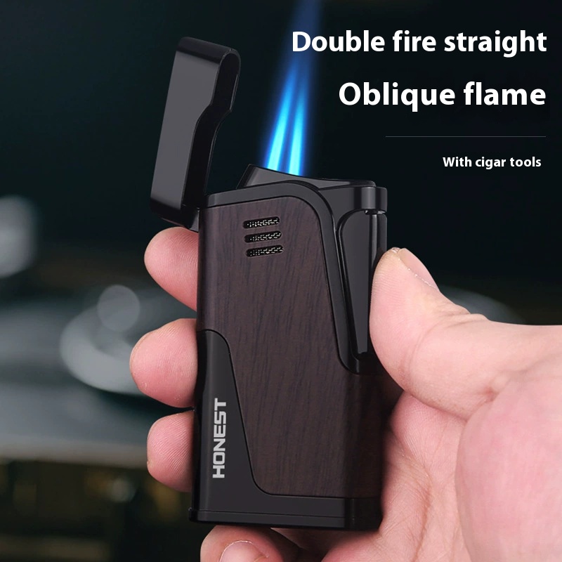 Double direct impact poly fire blue flame lighter business metal cycle inflation cross-border explos