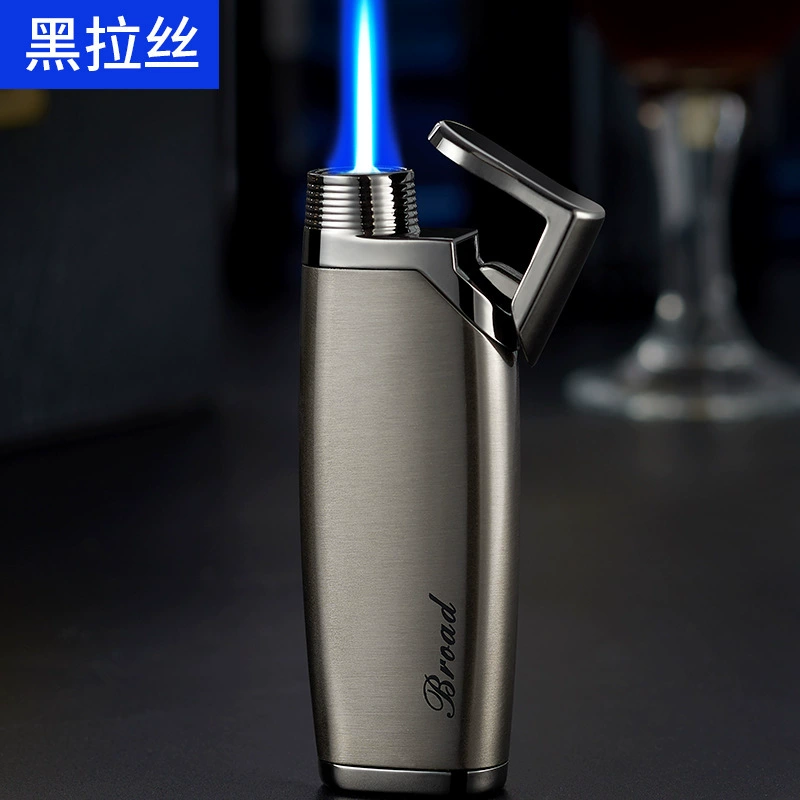 Windproof direct flush electronic lighter slim strip metal gas lighter lettering advertising gift 