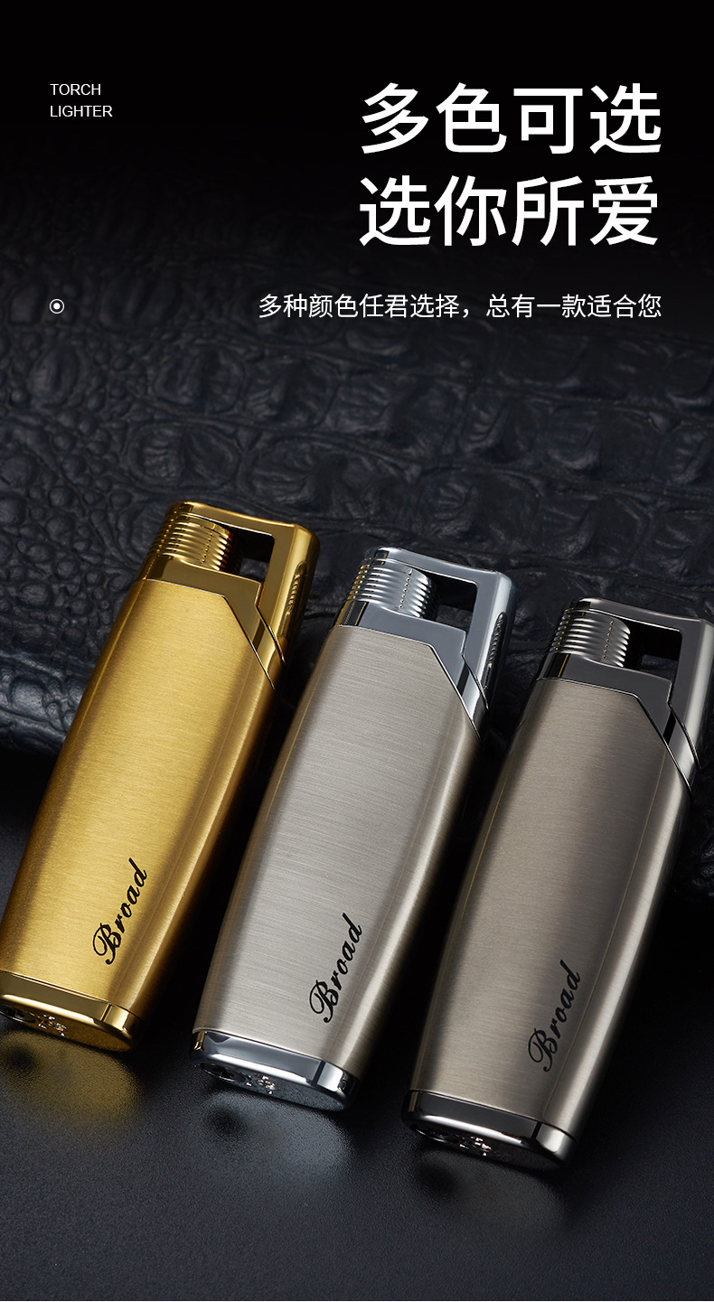 Windproof direct flush electronic lighter slim strip metal gas lighter lettering advertising gift 