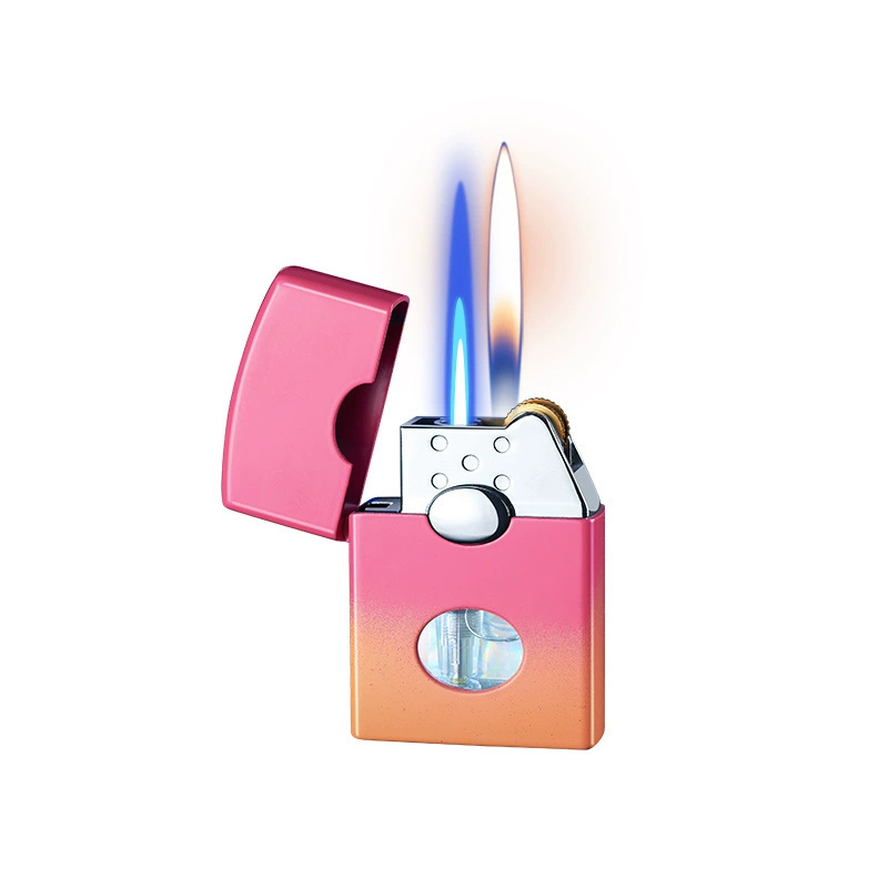Grinding wheel double fire open fire direct lighter Creative compact business boyfriend birthday