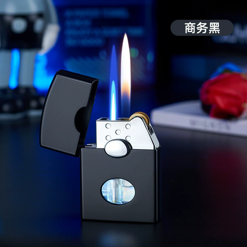 Grinding wheel double fire open fire direct lighter Creative compact business boyfriend birthday
