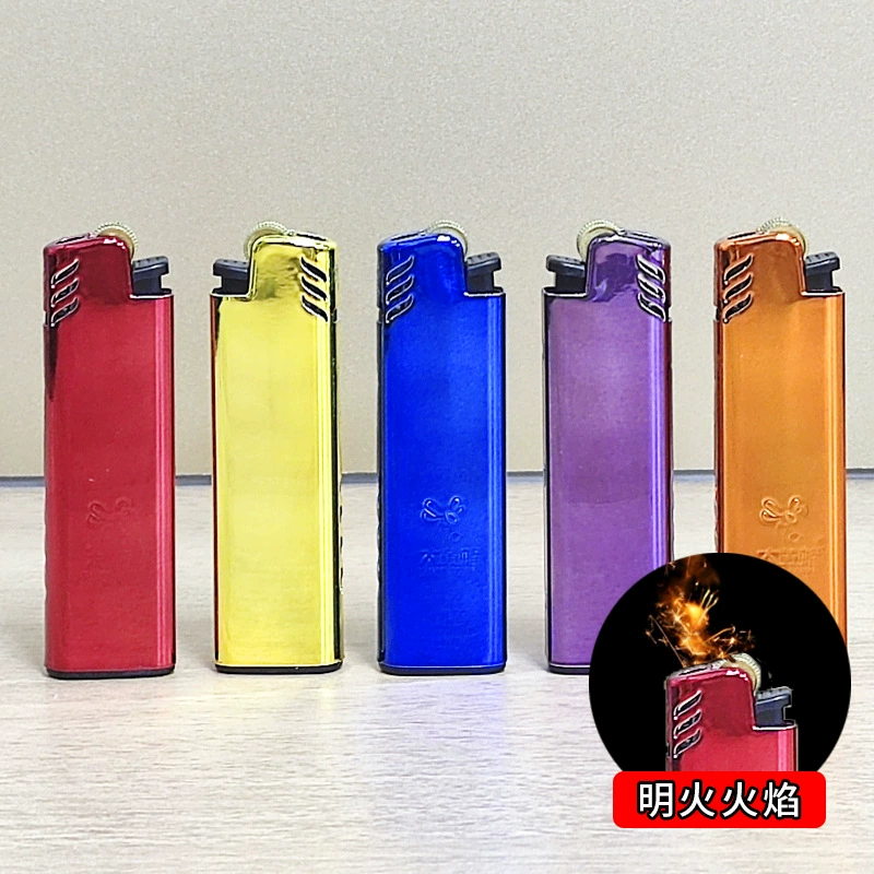 Metal lighter inflatable lettering one-time simple advertising lighter grinding wheel open fire 