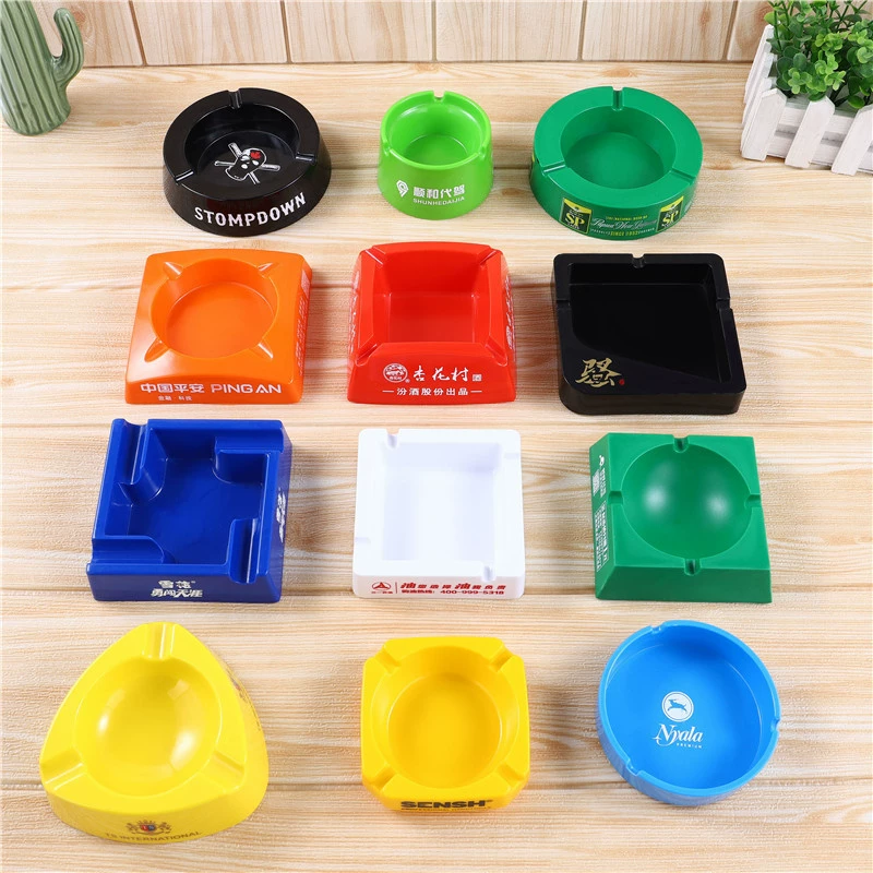 Factory direct advertising plastic ashtray wholesale household melamine ashtray KTV office push smal