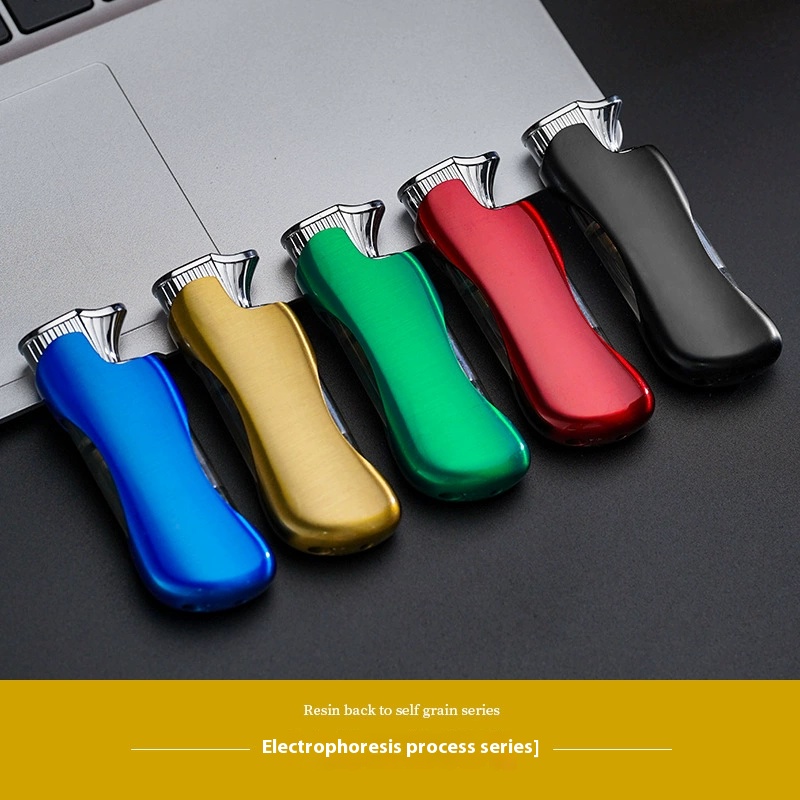 New double flame lighter creative inflatable gradual wholesale network red business custom portable 