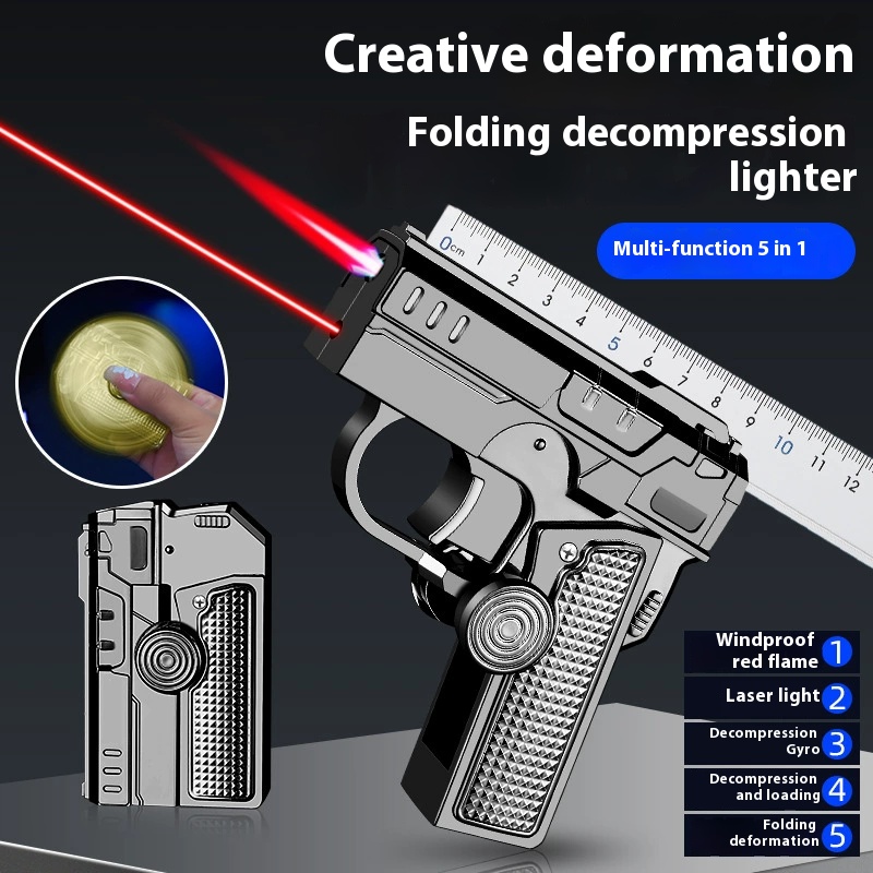 Multi-functional modeling folding gas lighter decompression gyro lighter Creative trend gift wholesa