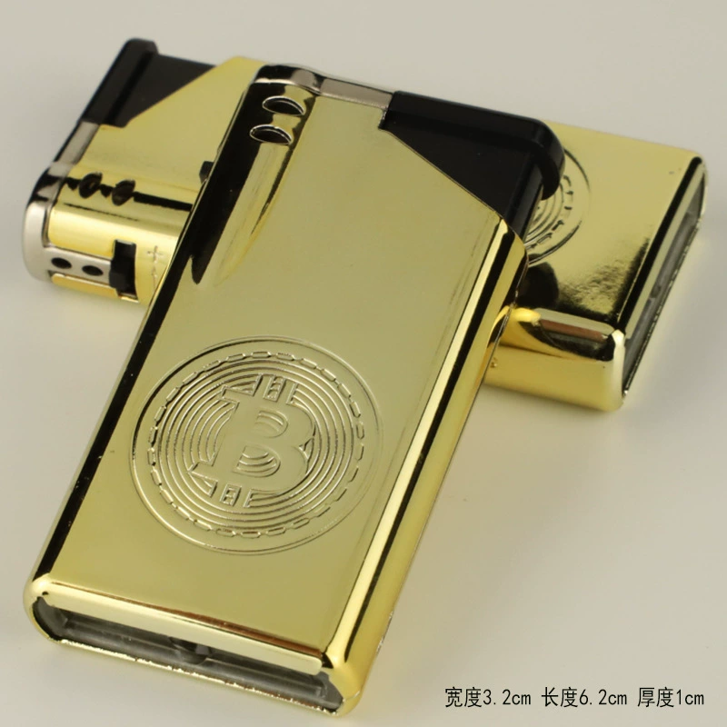 Metal Bitcoin lighters new creative personality online celebrity inflatable direct gift 