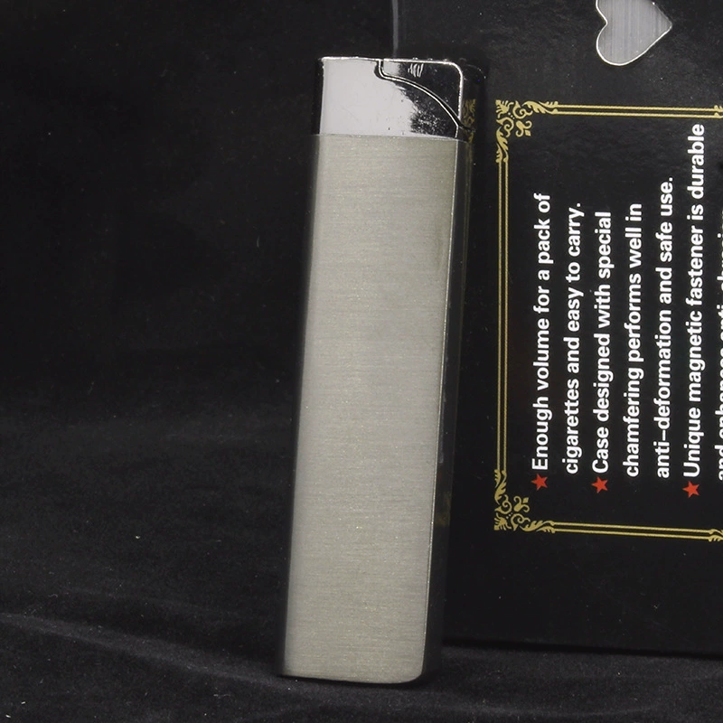 Zinc alloy strip drawing green flame windproof inflatable lighter Hotel advertising Gift laser logo 