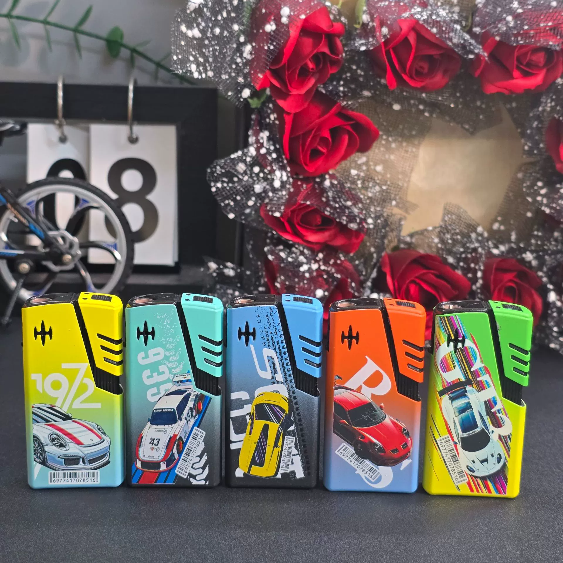 The new 851 blue flame direct lighter printing logo disposable windproof lighter can be inflatable 