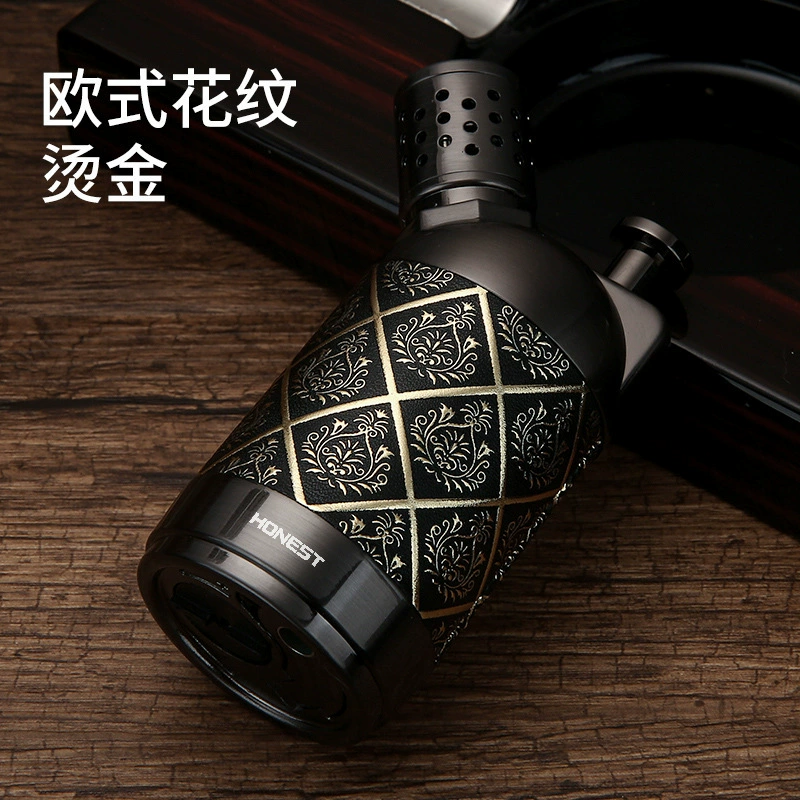 New windproof four straight blue flame creative personality lighter display cigarette lighter 