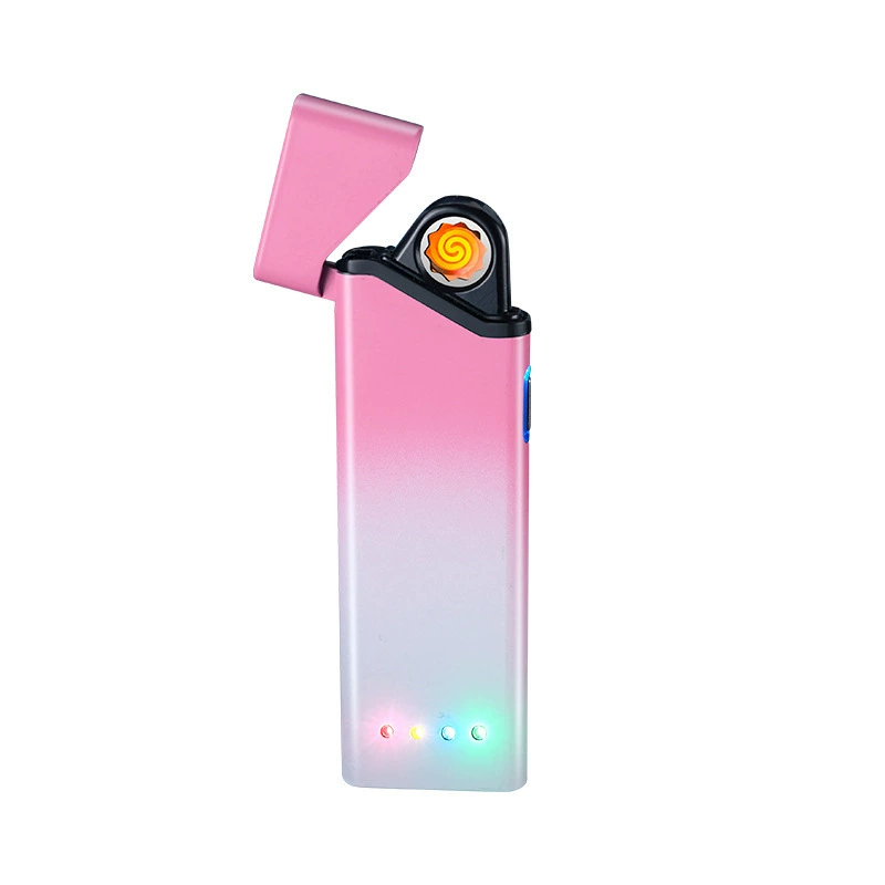 New personalized creative gradient charging lighter high appearance level windproof cool color 