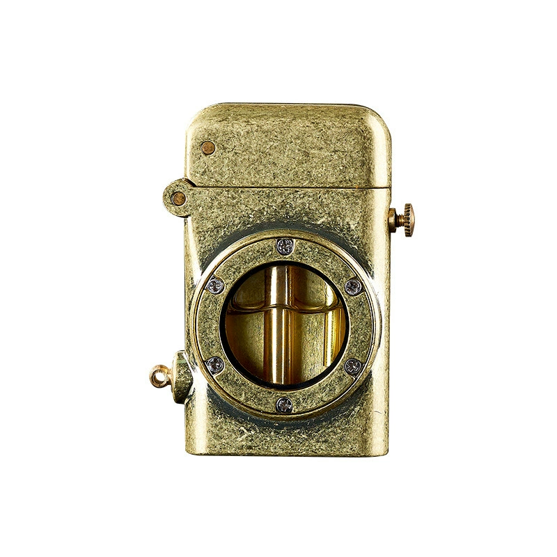 Portable one key ejection ignition retro kerosene lighter transparent oil tank boutique kerosene lig