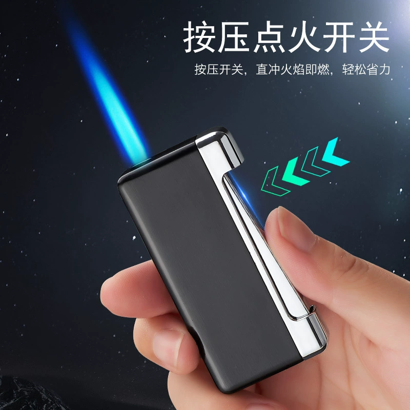Hot blue flame windproof lighter advertising gift typing windproof cross-border small thin