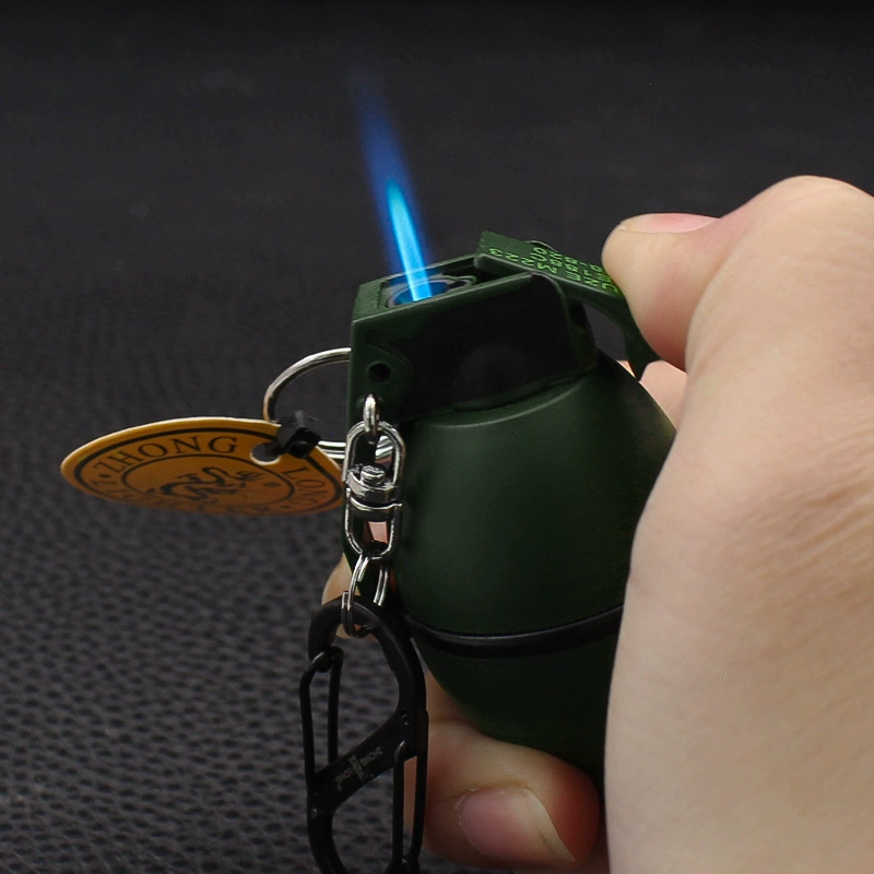 Creative inflatable direct blast windproof lighter red flame personality decoration outdoor metal