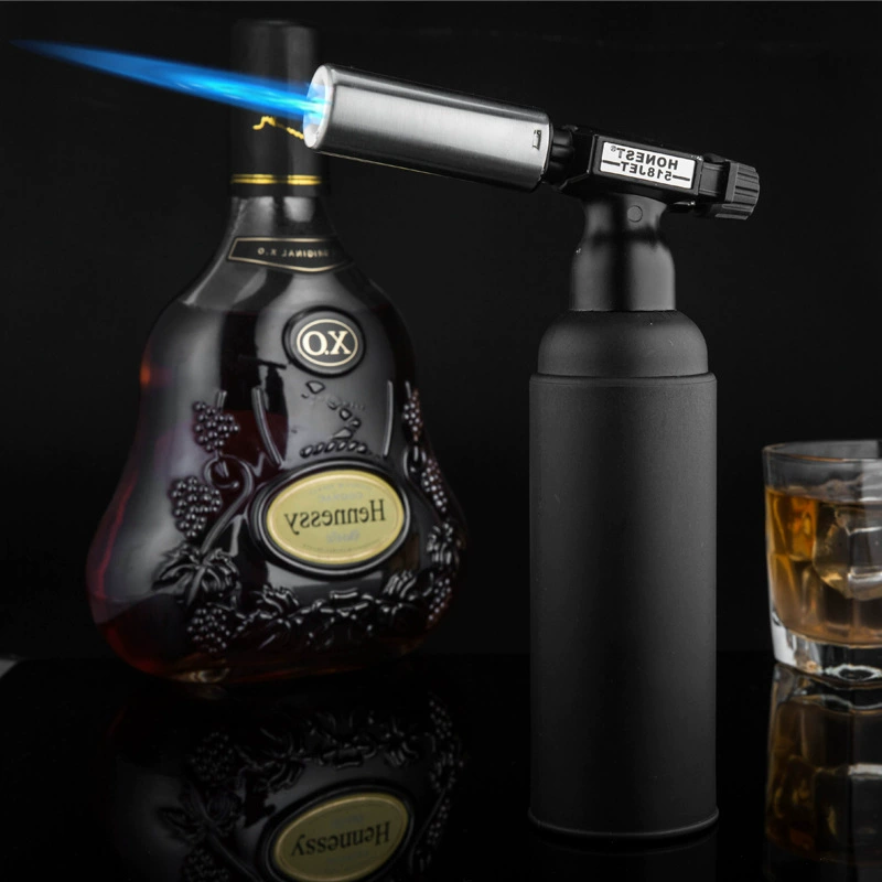 Large direct injection torch lighter creative outdoor windproof personality metal torch camping tool