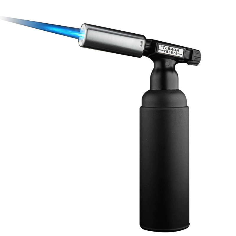 Large direct injection torch lighter creative outdoor windproof personality metal torch camping tool