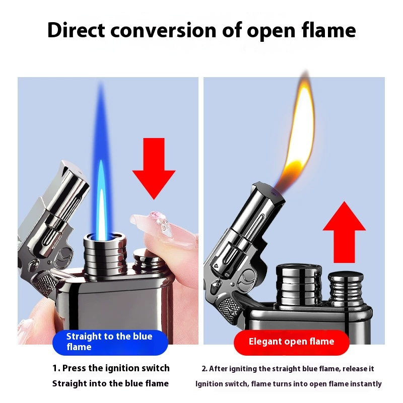 Dragon head horse head eagle jaw relief double fire inflatable lighter multi-function with real 