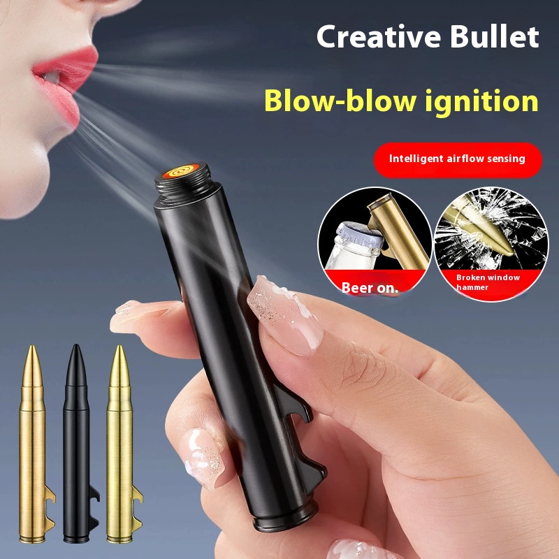 Car charging windproof lighter bottle opener Glass safety hammer new technology cigarette lighter 