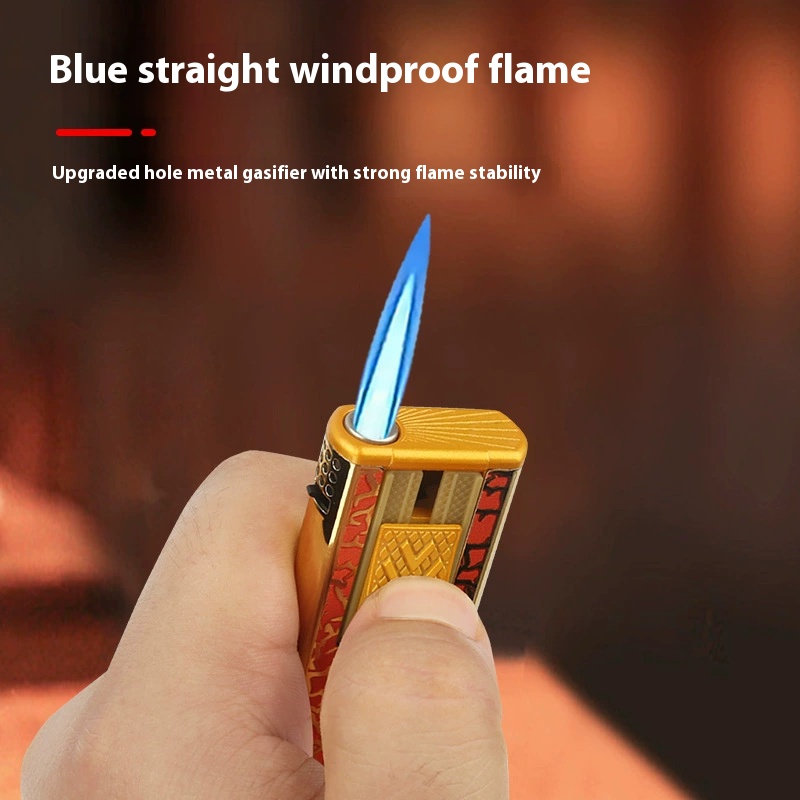 New metal pull-down ignition lighter Metal fan can be aerated model can be advertised
