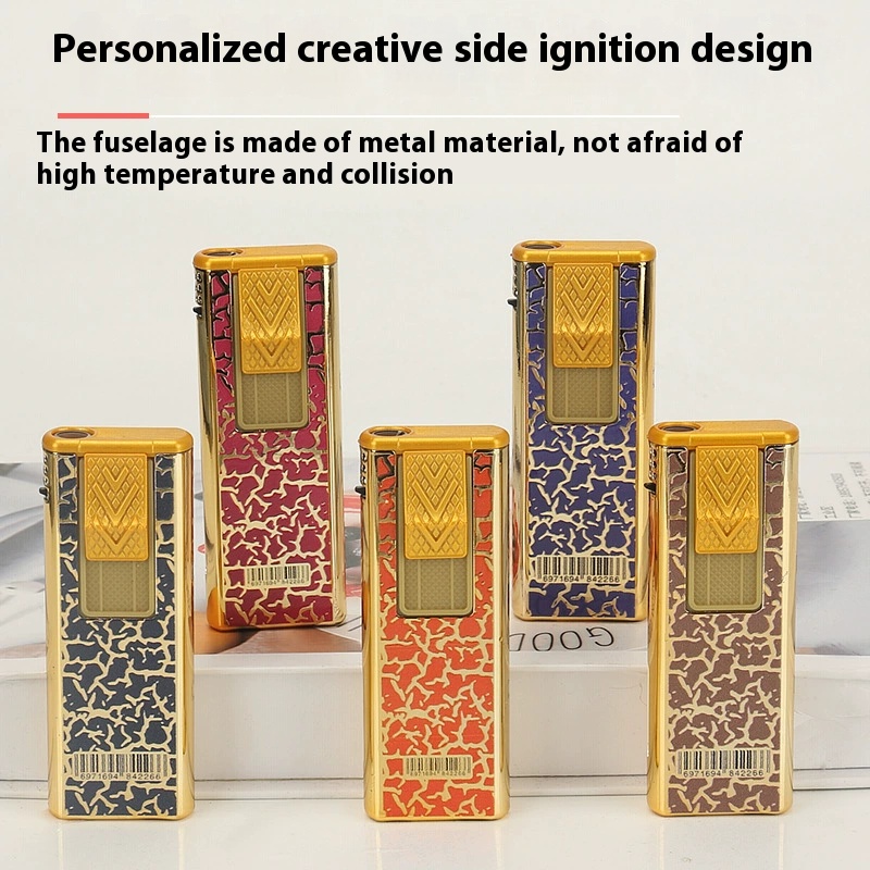 New metal pull-down ignition lighter Metal fan can be aerated model can be advertised