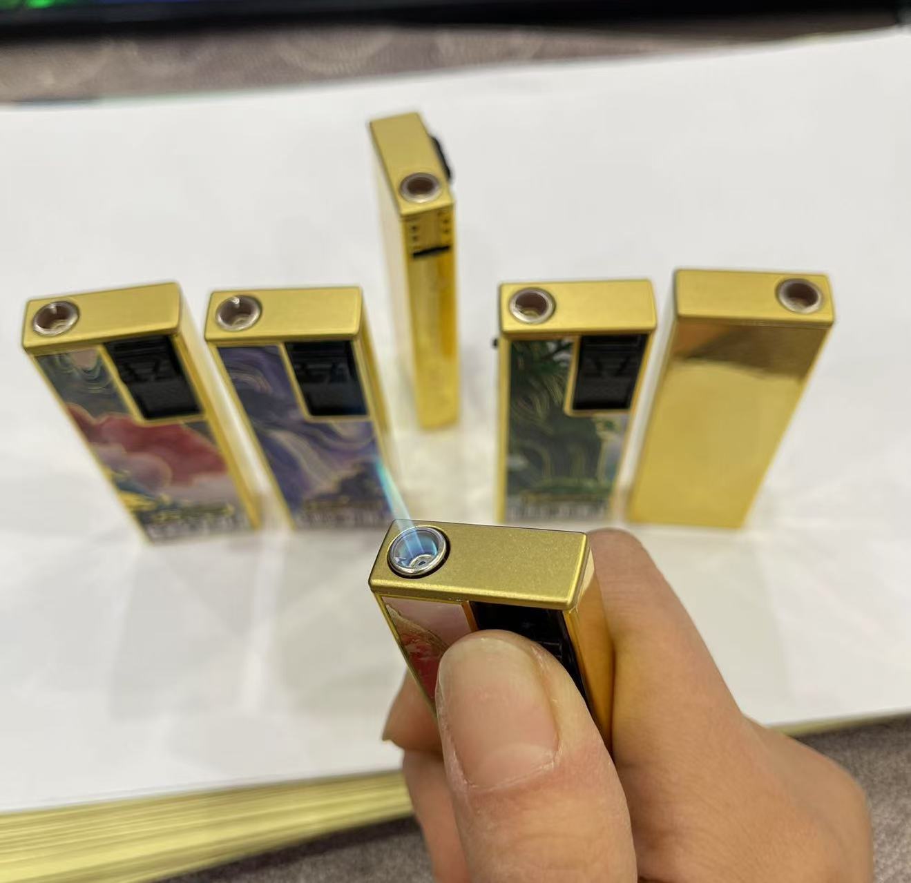 Pull down metal direct flush can air intake iron shell advertising gift lighter Trend fashion 