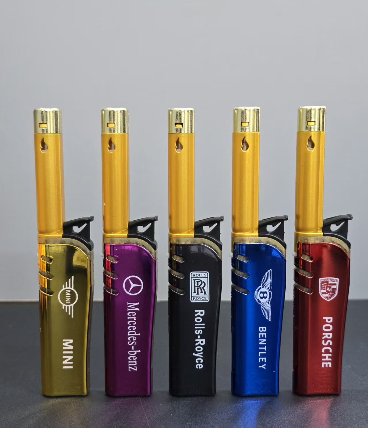 New plus long windproof lighter blue flame gas lighters factory direct price superior wholesale 