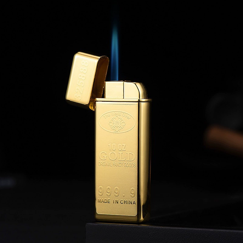 Gold bar windproof lighter gold bullion creative lighter cigarette wholesale
