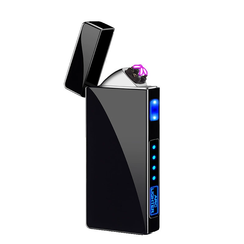 Metal double arc lighter charging windproof personality men USB electronic cigarette lighter factory
