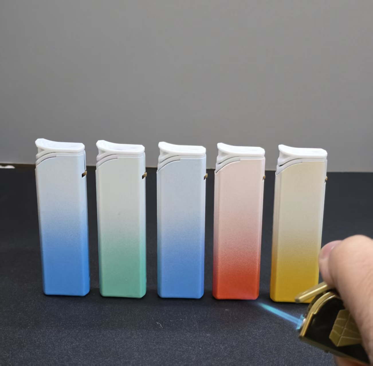 New 515 lighter New creative electroplated metal iron shell foreign trade skew inflatable direct