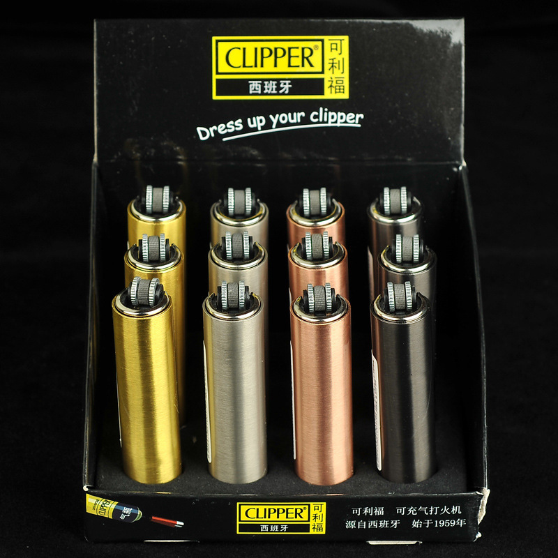 Spain CLIPPER Clifford Lighter CP22 Metal Case Inflatable and Changeable Fint