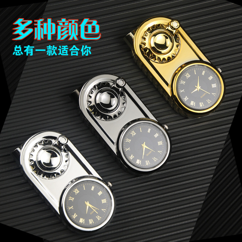 The new real watch lighter can be rotated with one hand to decompress the igniter windproof blue 