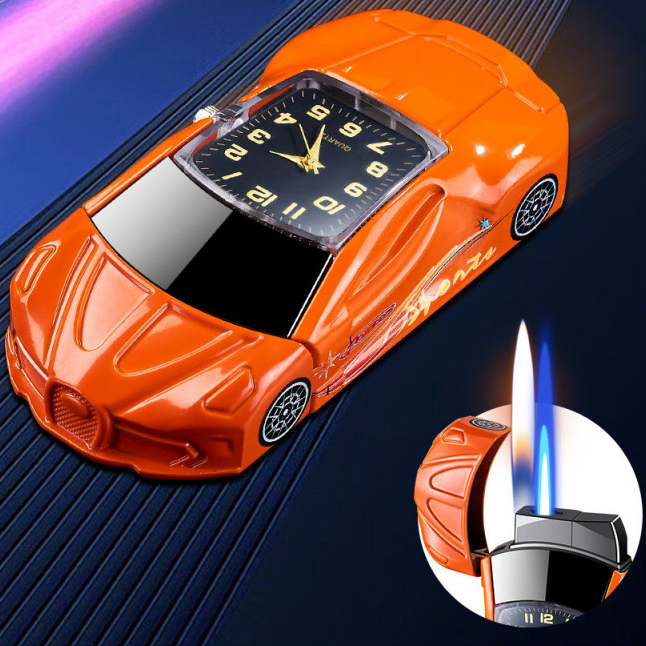 Network red cool sports car dial double fire switch windproof direct flush lighter inflation creativ
