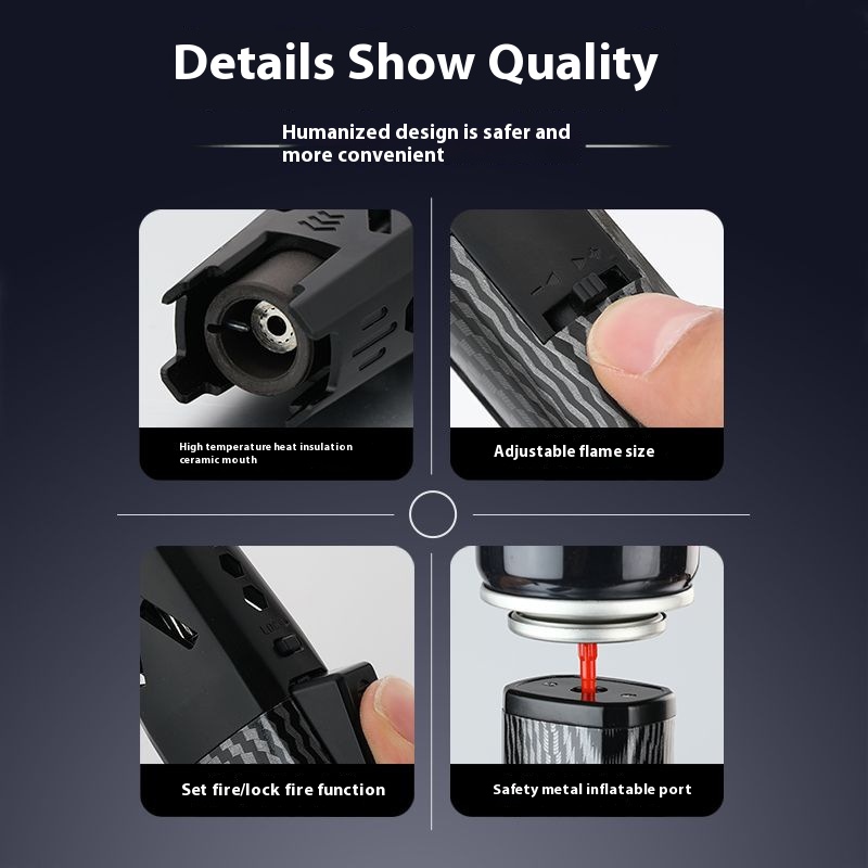 The new 001 inflatable lighter windproof blue flame straight into the open fire outdoor wholesale 