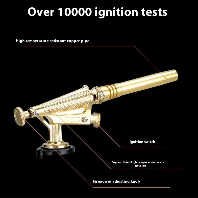 Pure copper windproof outdoor barbecue fire gun kitchen daily necessities manual electronic lighter 