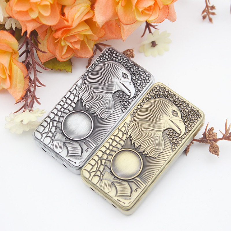 329 Relief pull down windproof inflatable lighter Zinc alloy red export lighter silver white bronze