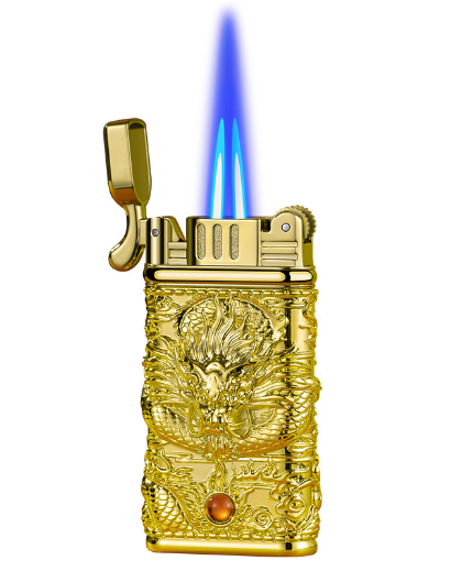New National Trend Xianglong Shuang Direct Inflatable Blue Fire Personalized Lighter Creative Double