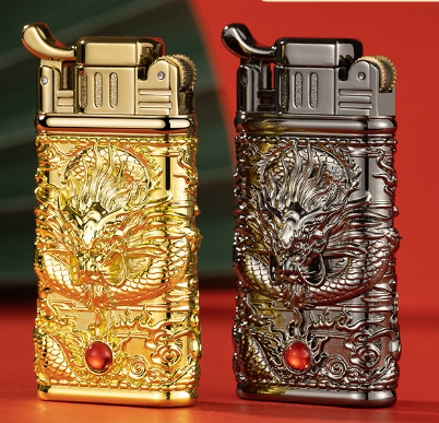 New National Trend Xianglong Shuang Direct Inflatable Blue Fire Personalized Lighter Creative Double