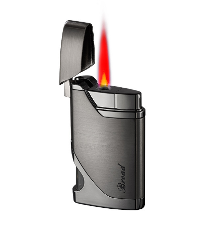 Windproof red flame lighter visual vent window large capacity creative triangle gift lighter manufac
