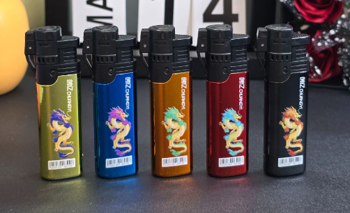 High-end metal direct injection inflatable windproof lighter household household foreign supermarket