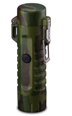 Outdoor camping flashlight ABS long-term sealed waterproof and windproof USB charging dual arc light