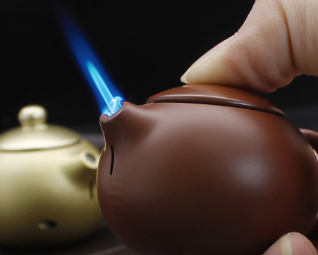 Creative teapot styling lighter metal direct impact windproof inflatable cigarette lighter gift box 