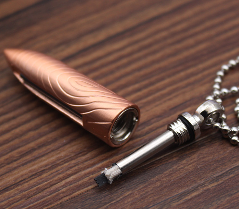 Creative Wolf War Bullet Necklace Kerosene Lighter Metal Outdoor Waterproof Portable Ten Thousand Ti