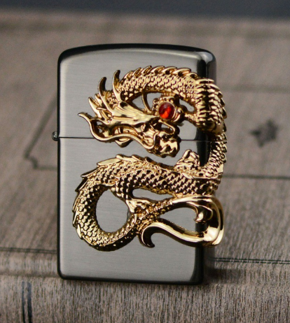 Shenlongzhu Kerosene Lighter Windproof Blue Ice Sticker Open Fire Grinding Wheel Lettering Advertisi