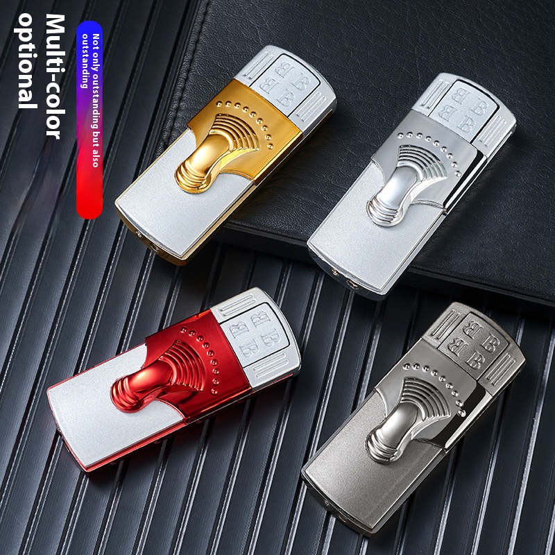 Windproof double direct rush lighter hidden ignition port novel ignition method high temperature res
