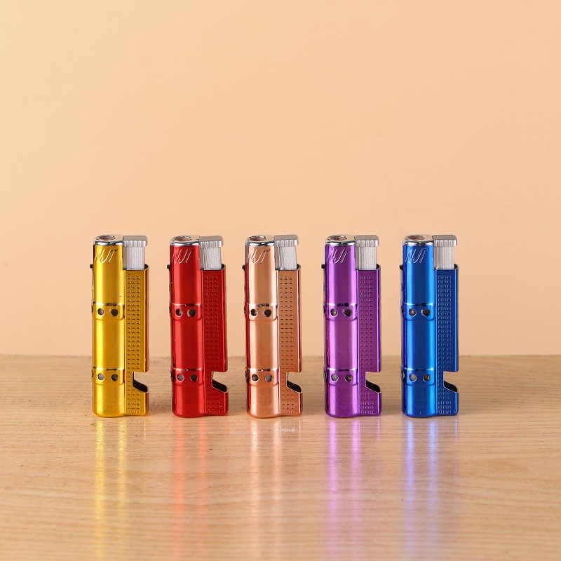 Creative metal bottle opener direct blue fire electronic high-end lighter